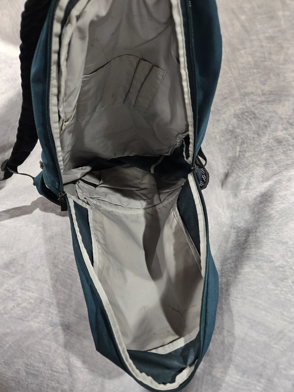 Nike Men's Dark Teal Backpack with Striped Graphic